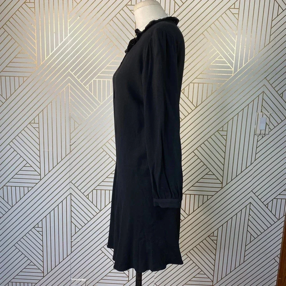 Pablo Gerard Darel Black Ruffle Long Sleeve‎ Dress